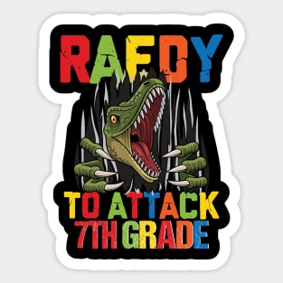 Funny Ready To Attack 7th Grade Shark First Day of School Gifts Kids Sticker